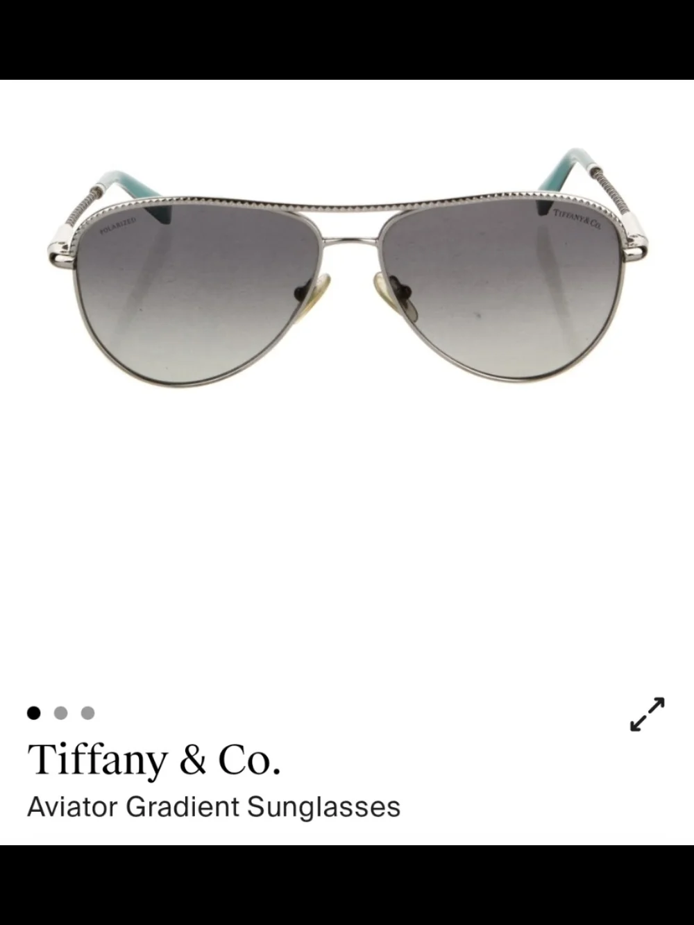 Tiffany & Co. Women's Silver Aviator Gradient Sunglasses - Picture 2 of 6